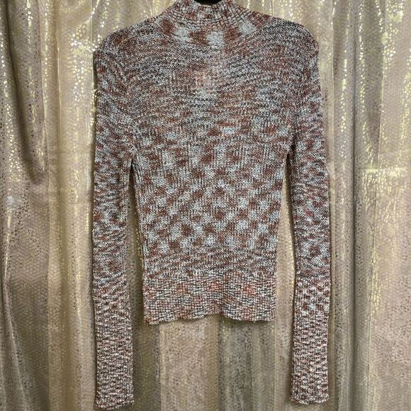 Free People Blair Spacedye Pullover Sweater Black Coffee Combo Small NWT - Picture 2 of 9